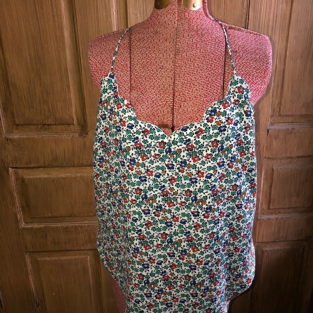 jcrew printed scallop cami   